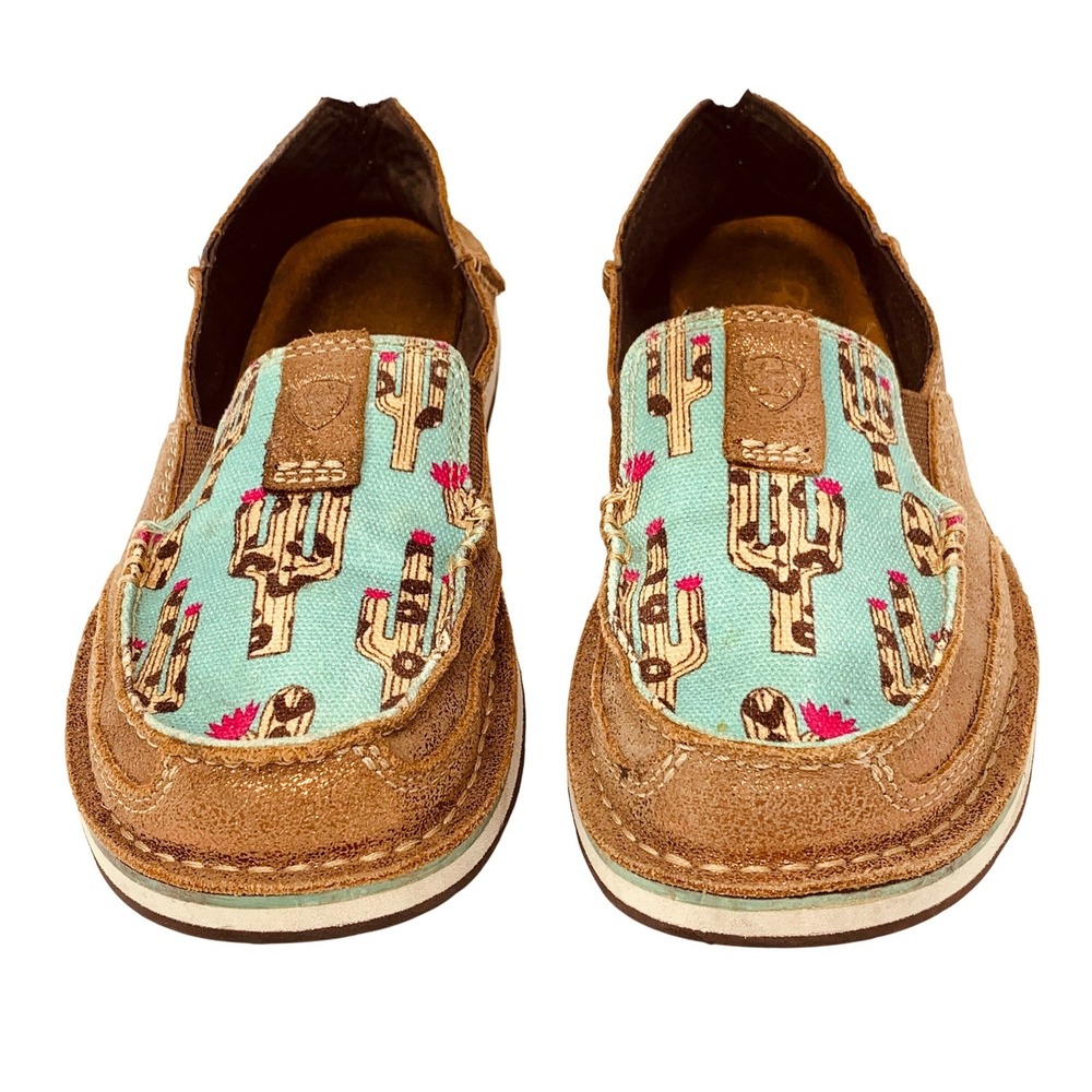 Ariat Cruiser Cactus Print Slip On Leather Loafers Women's Size 7.5
